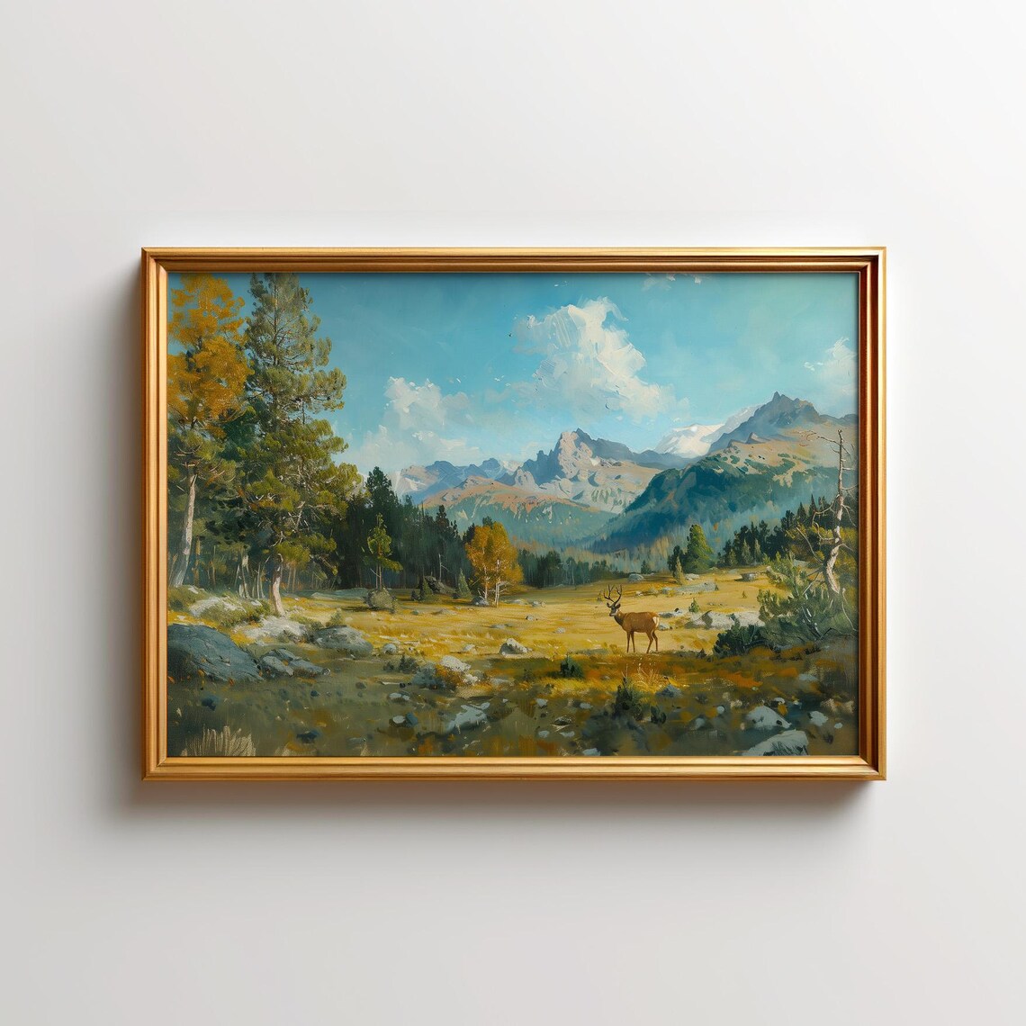 Rocky Mountain Mule Deer Art Print, Colorado Landscape