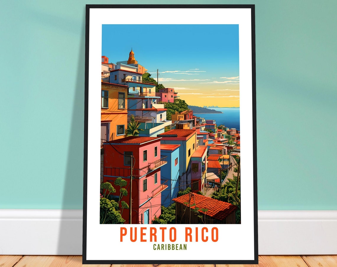 Puerto Rico Travel Print Wall Art Caribbean Sunset Wall Hanging Home Dcor Puerto Rico Gift Art Lovers San Juan Travel Poster Puerto Rican
