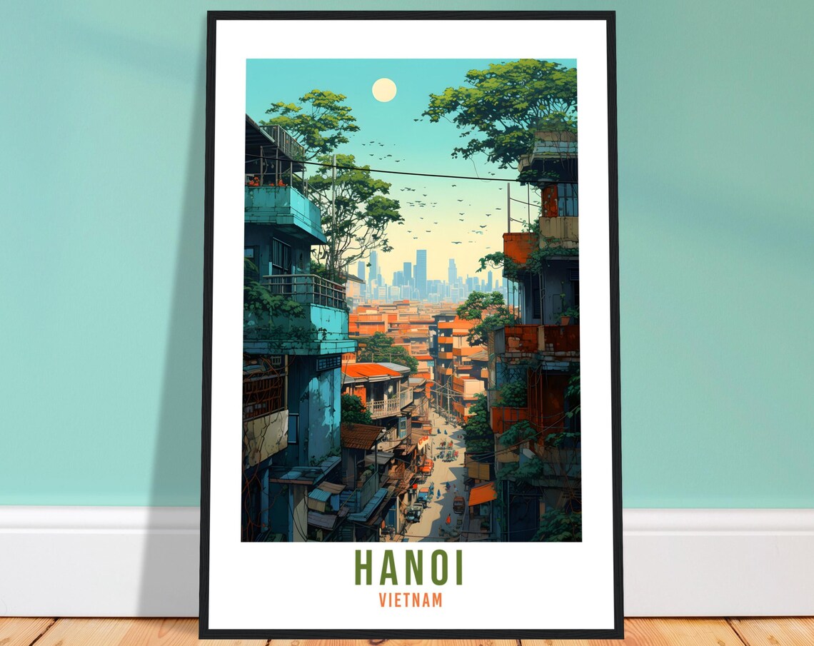 Hanoi Vietnam Travel Print Wall Art Hanoi Wall Hanging Home Dcor Hanoi Gift Art Lovers Vietnam Art Lover Gift Print Hanoi Vietnam Print