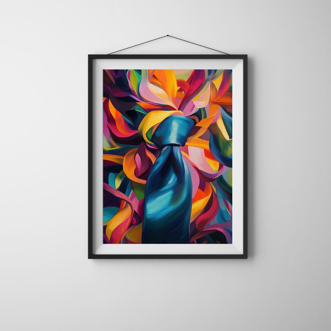 Abstract Necktie Art Print, Bold Office Decor