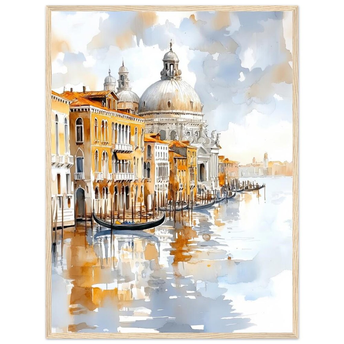Venice Grand Canal Watercolor Travel Poster, Italy