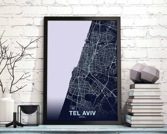 Tel Aviv Israel Travel Poster, Modern City Print
