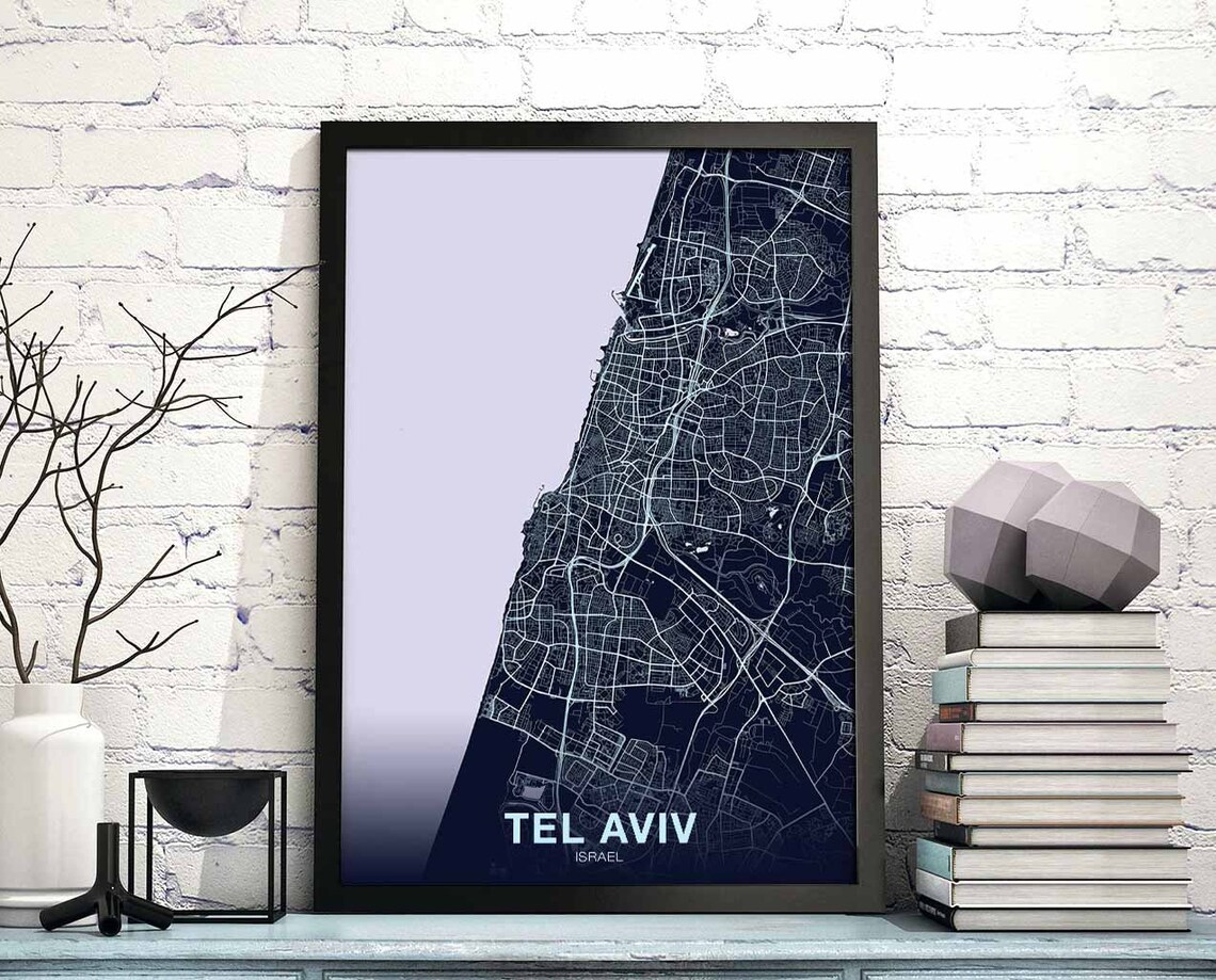 Tel Aviv Israel Travel Poster, Modern City Print