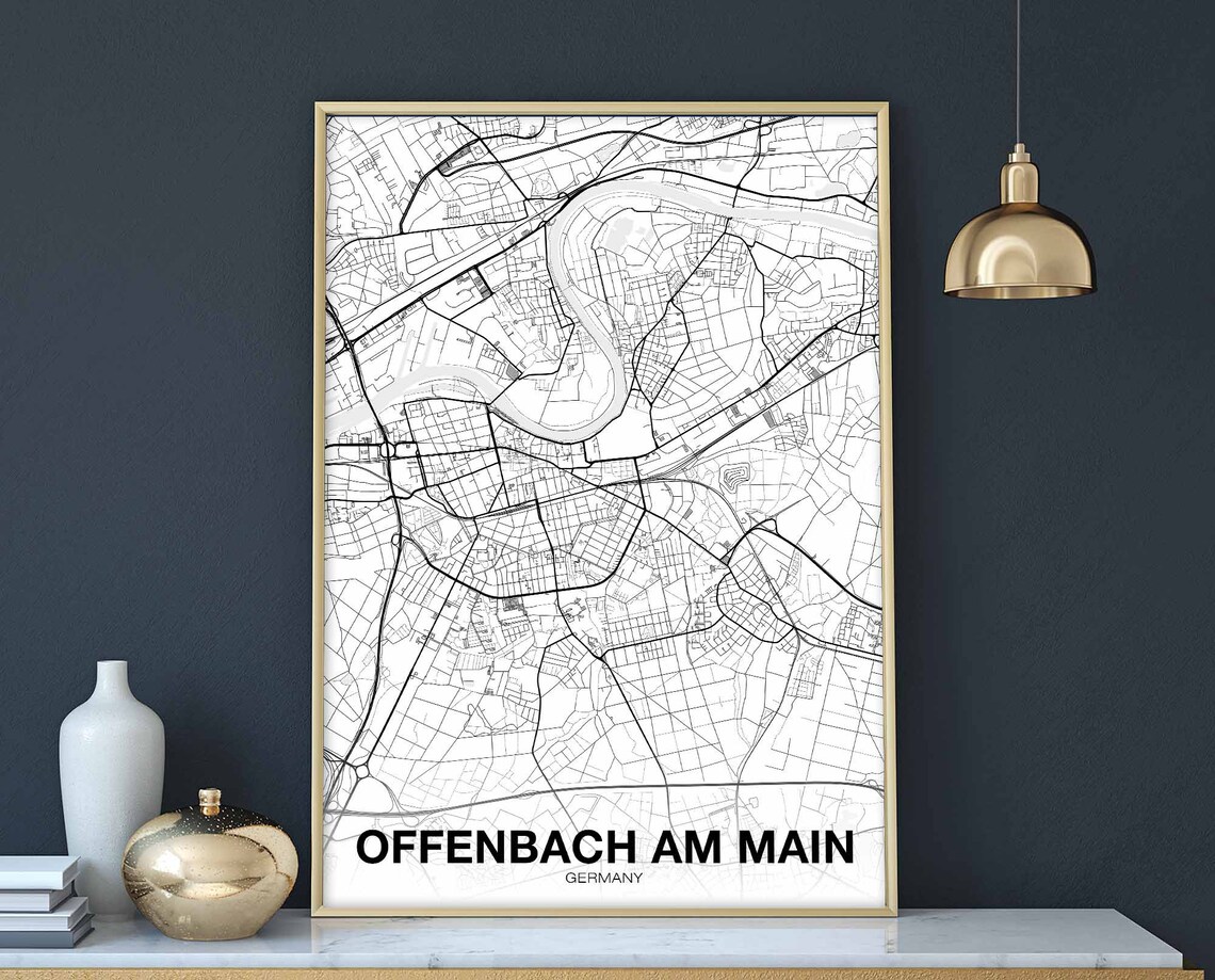 Offenbach am Main Germany City Map Poster Black White Street Art