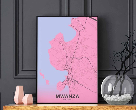 Mwanza Tanzania Poster, Modern City Art Print