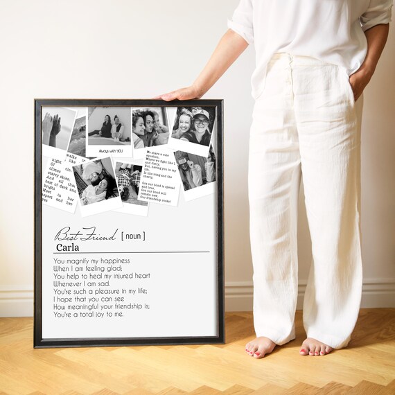 Best Friend Definition Custom Polaroid Photo Friendship Gift Wall Poster