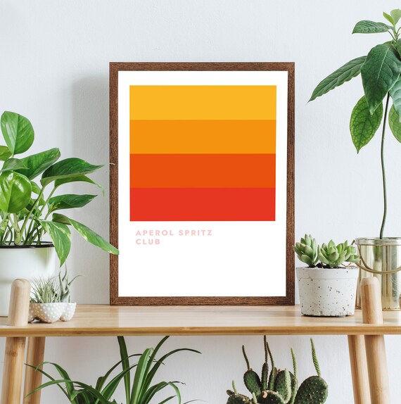 Aperol Spritz Club Retro Sunset Cocktail Bar Summer Drink Poster