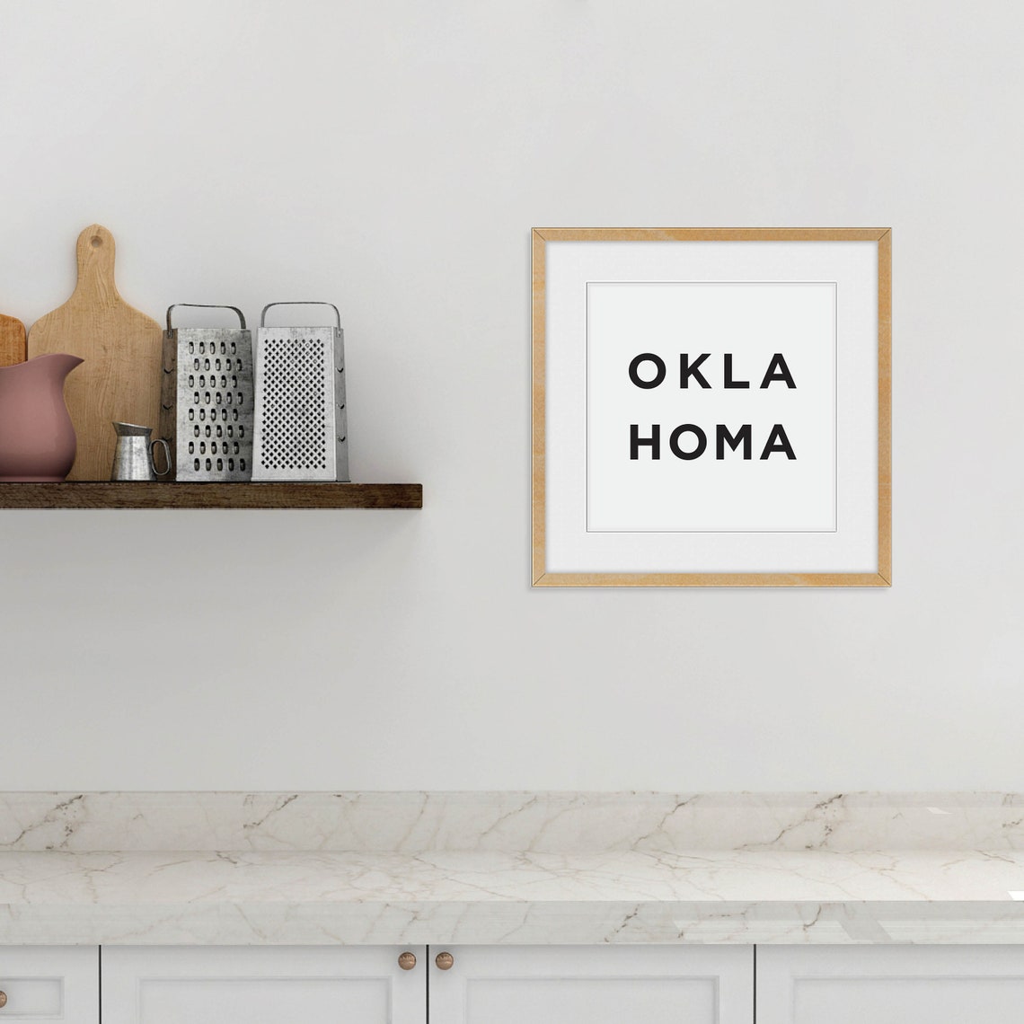 Oklahoma Bold Spaced Typography State Travel Sooner Wall Poster - Image 3