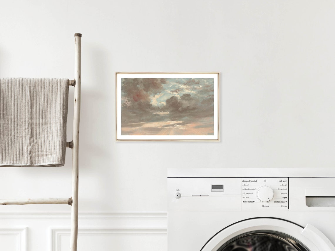 Stormy Cloud Skyscape Vintage Style Moody Oil Landscape Poster