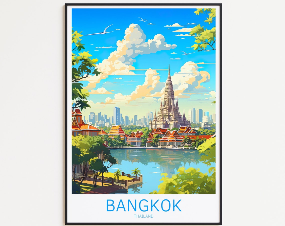 Bangkok Travel Poster Thailand Poster Bangkok Vintage Poster Travel Poster Bangkok Retro Poster Bangkok Travel Gift Thailand