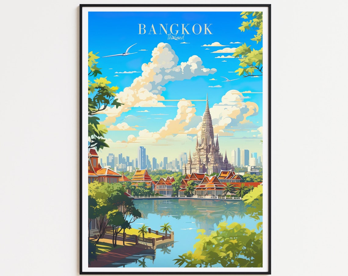Bangkok Travel Poster Thailand Poster Bangkok Vintage Poster Travel Poster Bangkok Retro Poster Bangkok Travel Gift Thailand