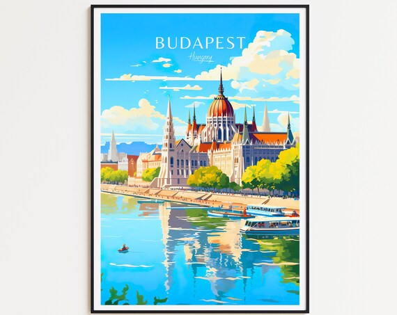 Budapest Vintage Travel Poster, Hungary Travel Poster