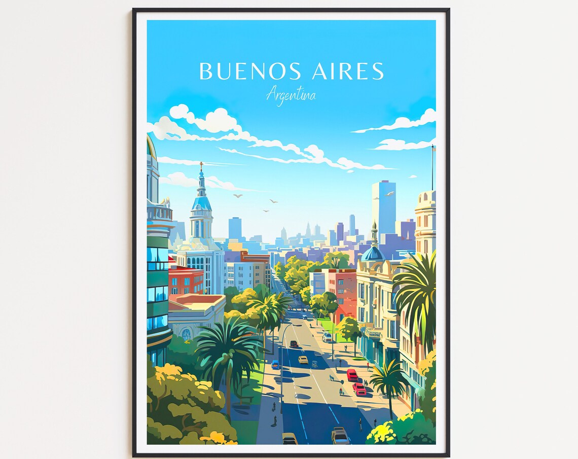 Buenos Aires Argentina Travel Memory Wall Art Print
