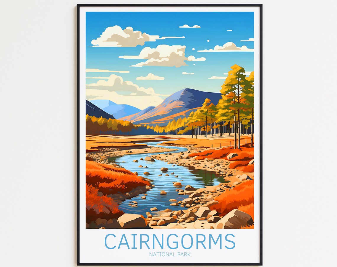 Cairngorms National Park Nature Travel Poster