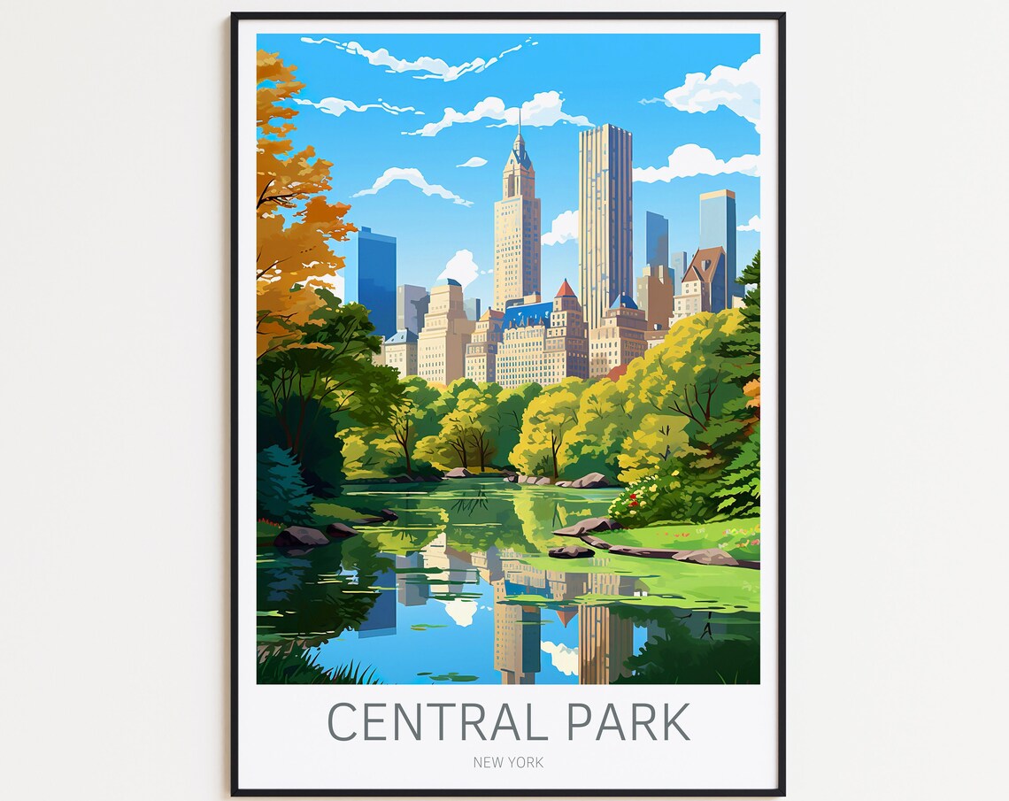 Central Park Poster, New York Travel Poster