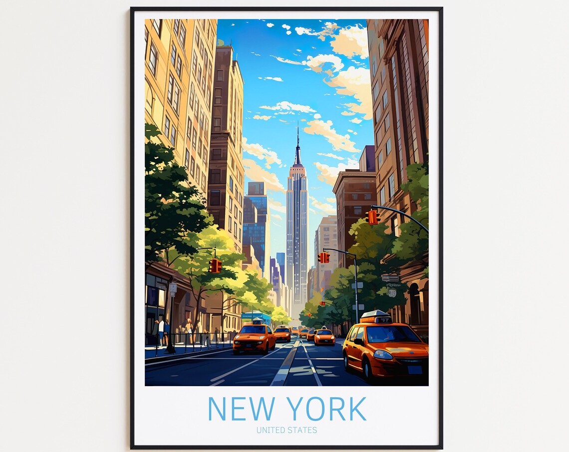 New York Travel Poster For Home Wall Art Print