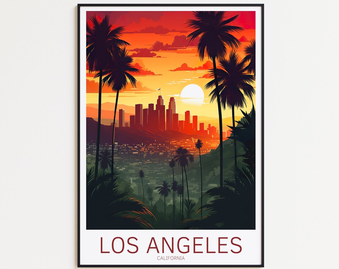 Los Angeles Travel Poster, Los Angeles Art Print