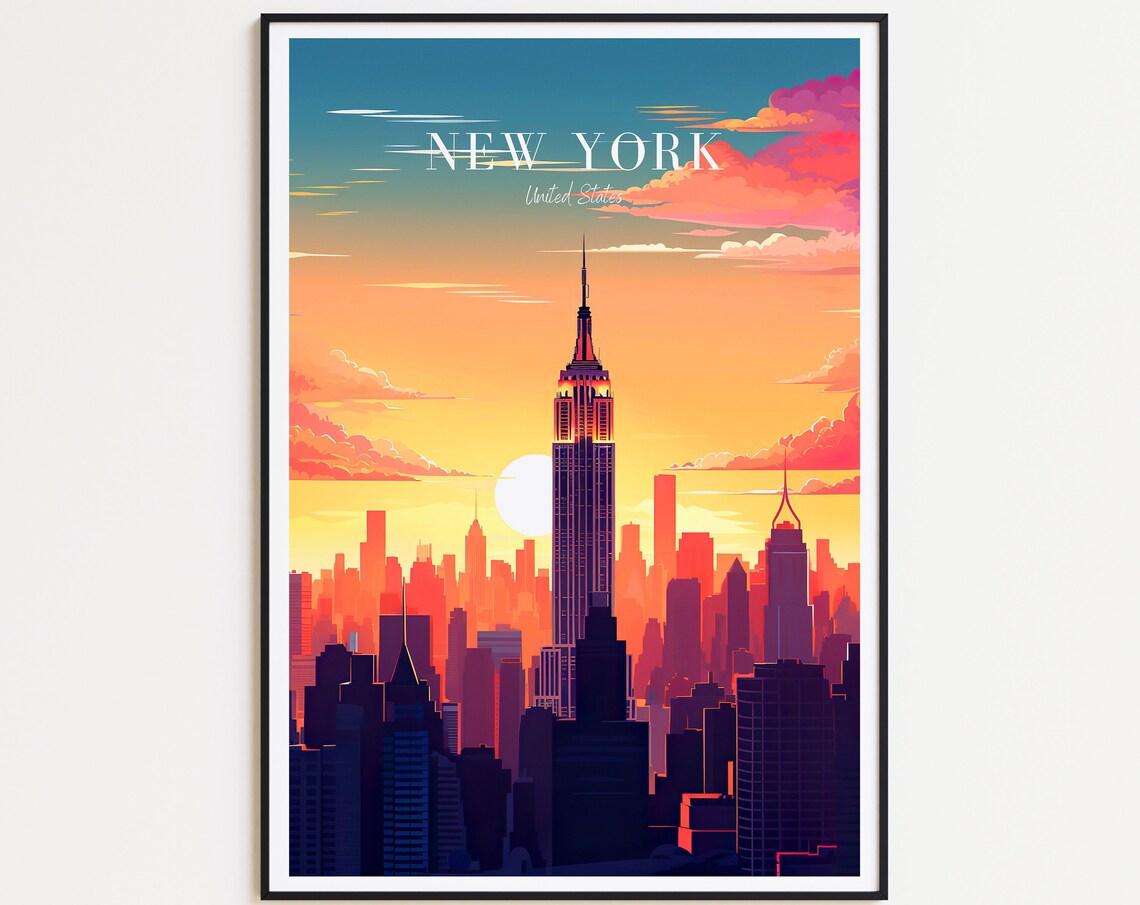 New York Travel Poster, NYC Wall Art Print