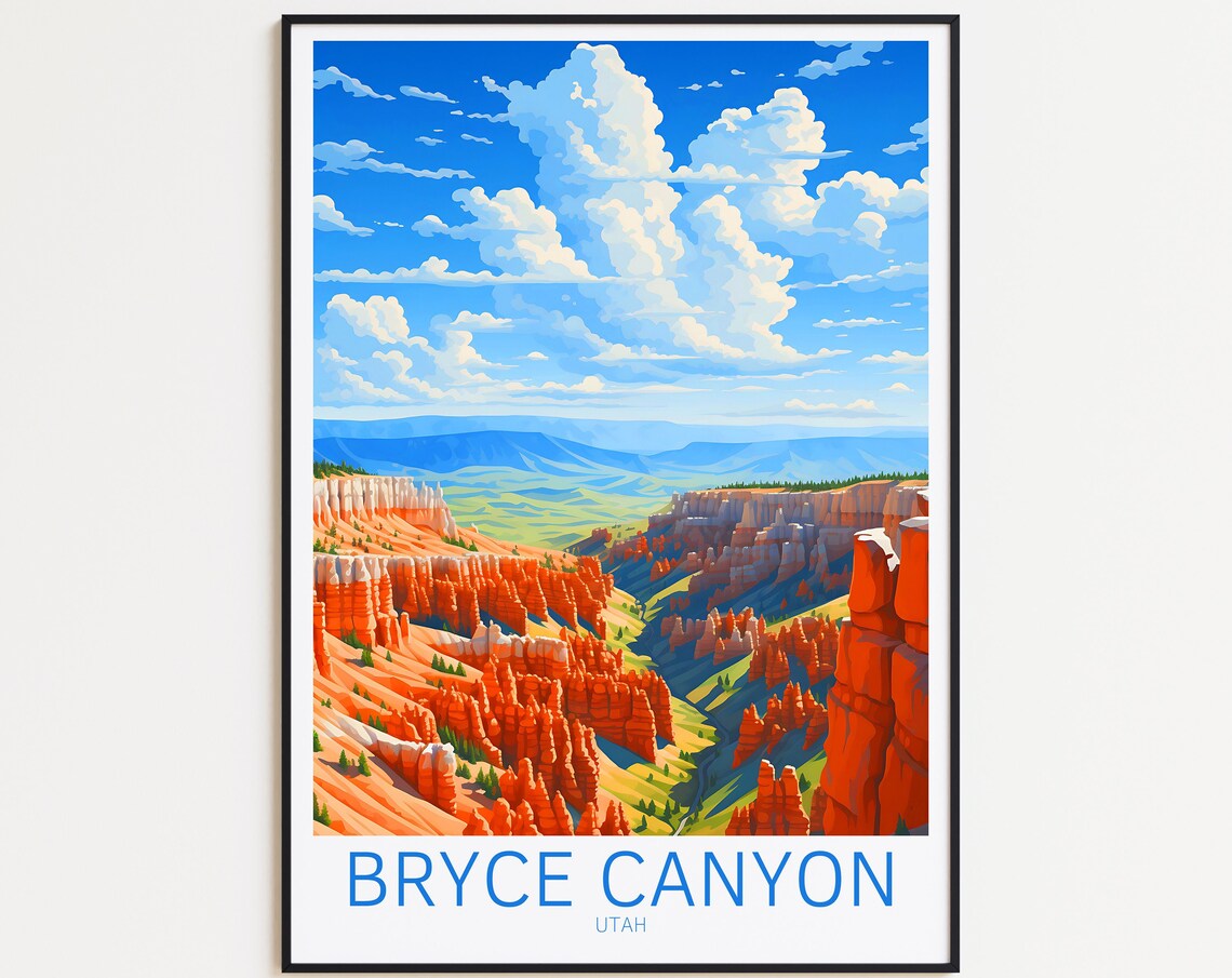 Bryce Canyon Travel Poster Usa Poster Bryce Canyon Vintage Poster Travel Poster Bryce Canyon Retro Poster Bryce Canyon Travel Gift Print