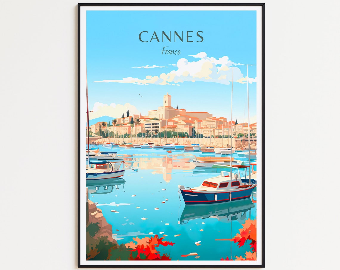 Cannes Travel Poster France Poster Cannes Vintage Poster Travel Poster Cannes Retro Poster Cannes Travel Gift Wall Art Print