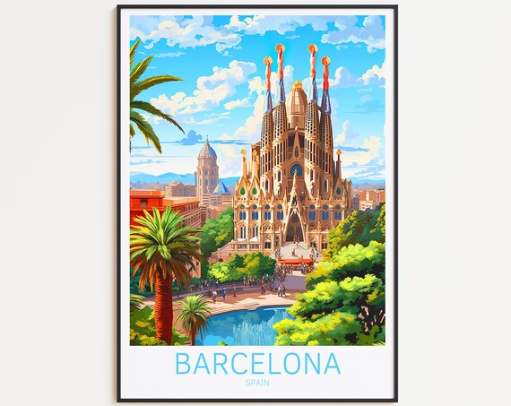 Barcelona Spain Travel Memory Travel Poster