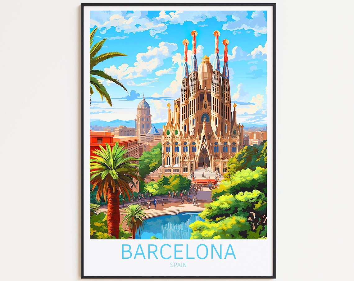 Barcelona Spain Travel Memory Travel Poster