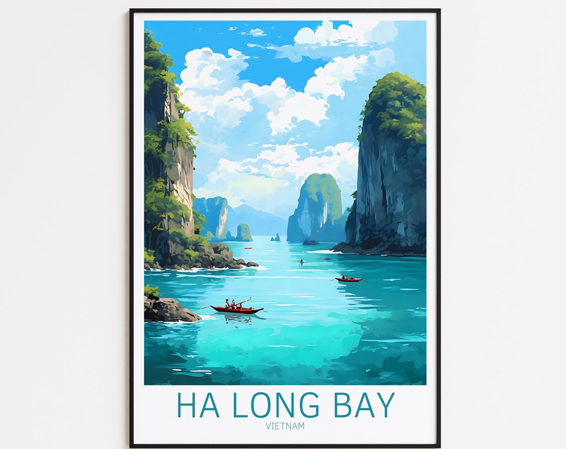 Ha Long Bay Travel Poster Vietnam Poster Ha Long Bay Vintage Poster Travel Poster Ha Long Bay Retro Poster Lake Tahoe Travel Gift Wall Art