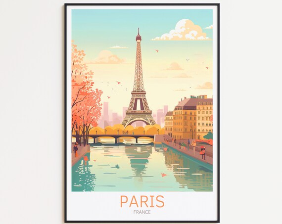 Paris Travel Poster, France Home Decor Art Print