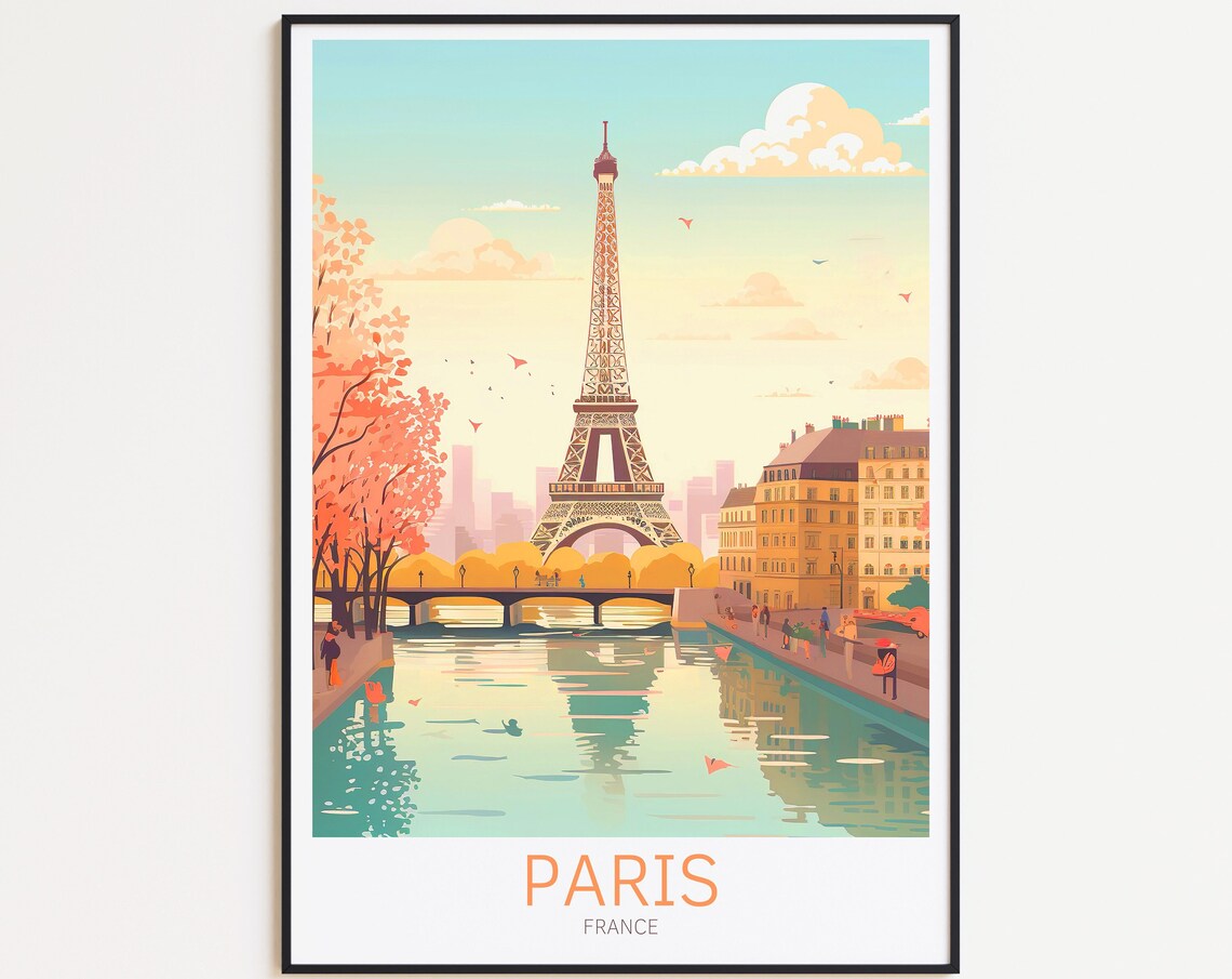 Paris Travel Poster, France Home Decor Art Print