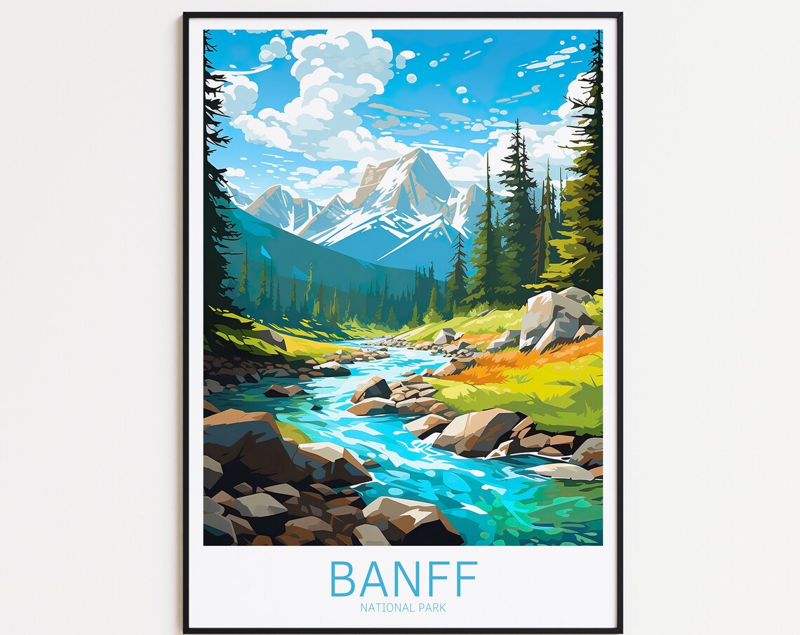 Banff Vintage Travel Poster, National Park Poster