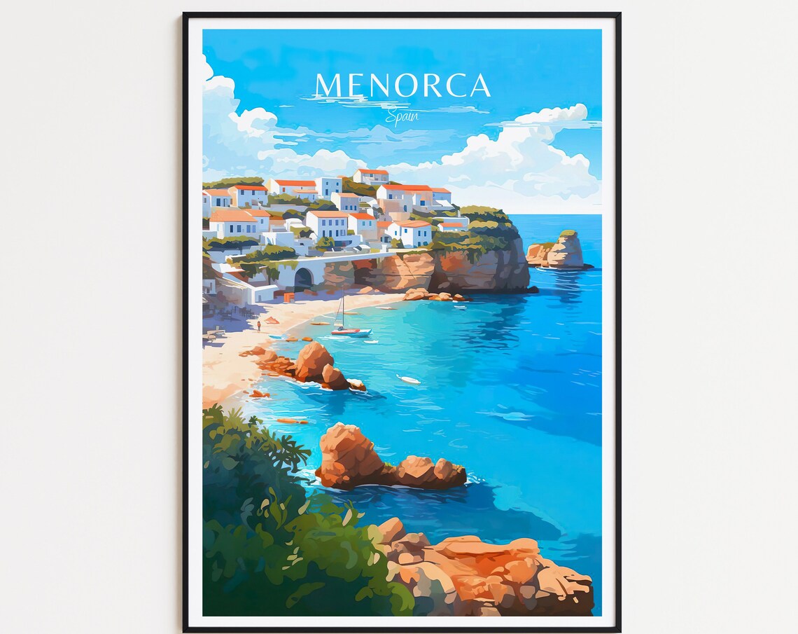 Menorca Vintage Travel Poster, Spain Travel Poster