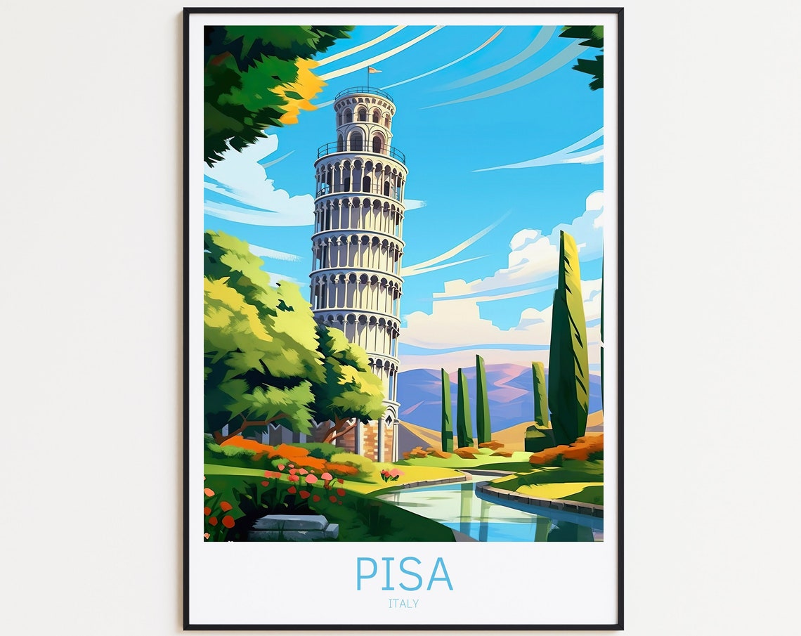 Pisa Travel Poster Italy Poster Pisa Vintage Poster Travel Poster Pisa Poster Retro Poster Pisa Travel Gift Italy Art Print