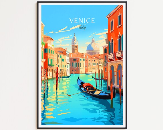 Venice Vintage Travel Poster, Italy Travel Poster