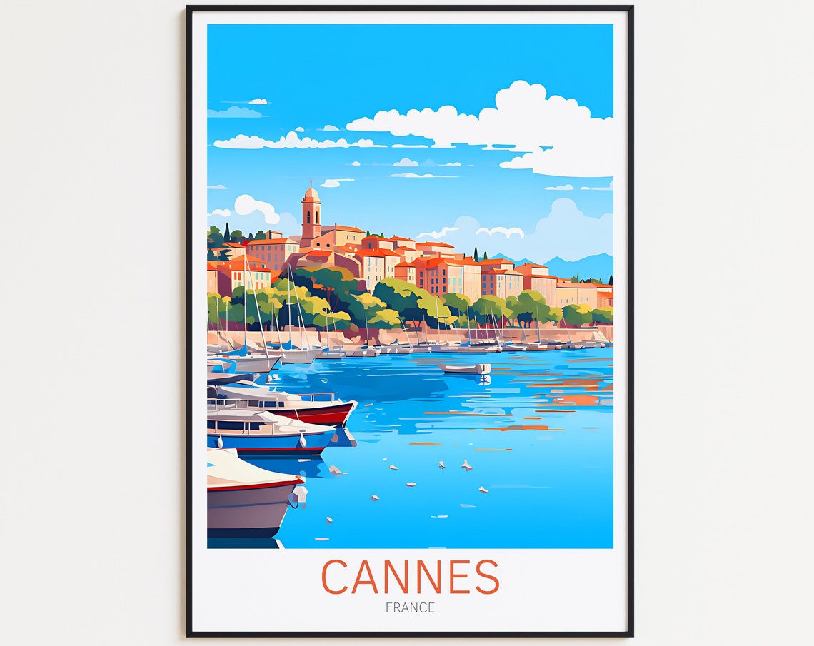 Cannes Travel Poster France Poster Cannes Vintage Poster Travel Poster Cannes Retro Poster Cannes Travel Gift Wall Art Print