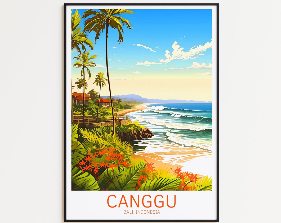 Bali Travel Poster Canggu Poster Bali Vintage Poster Travel Poster Bali Retro Poster Bali Travel Gift Wall Art Print Bali Poster