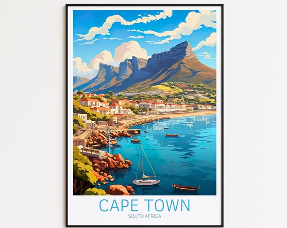 Cape Town Travel Poster South Africa Wall Art For Home Decor The Perfect Gift And A Lasting Memory Art Print Cape Town Print