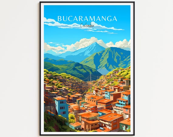 Bucaramanga Travel Poster Colombia Wall Art For Home Decor The Perfect Gift And A Lasting Travel Memory Art Print Print