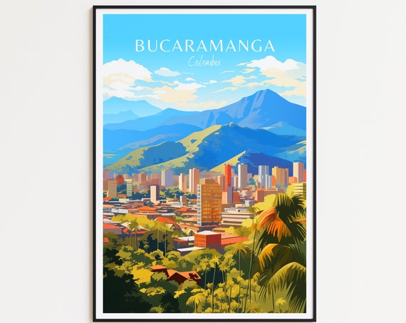 Bucaramanga Travel Poster Colombia Wall Art For Home Decor The Perfect Gift And A Lasting Travel Memory Art Print Print