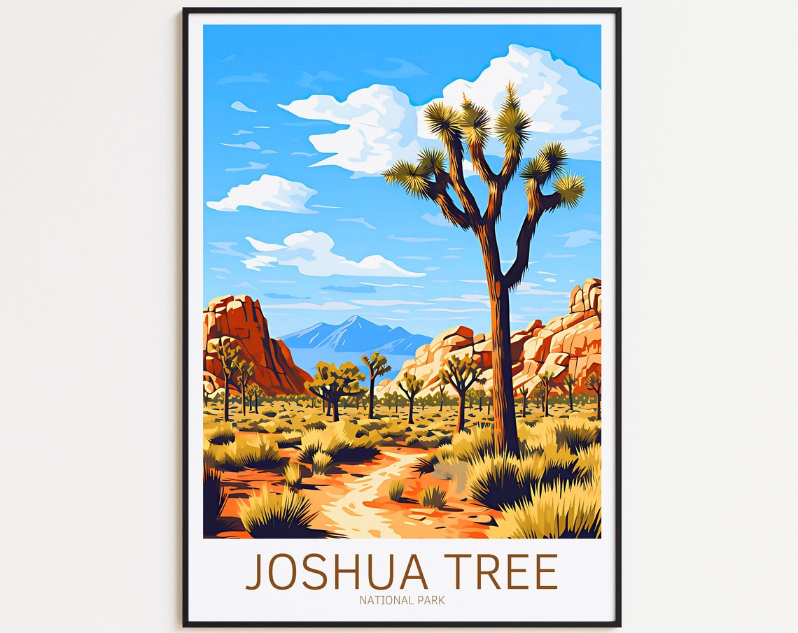 Joshua Tree National Park Desert Red Rocks Dunes Trail Poster