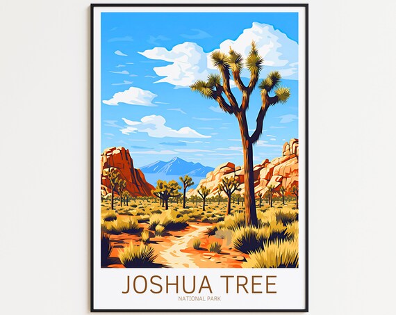 Joshua Tree National Park Desert Red Rocks Dunes Trail Poster