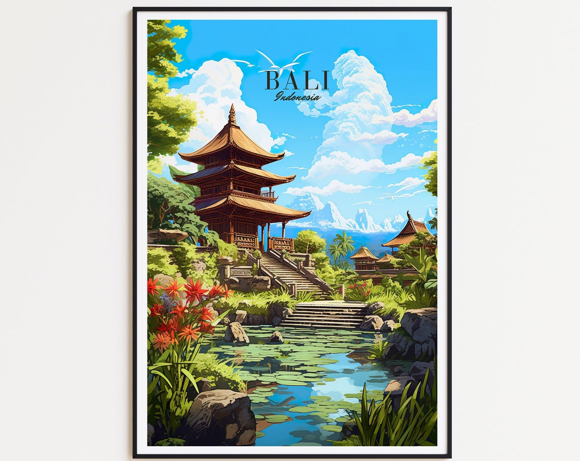 Bali Travel Poster Bali Poster Bali Vintage Poster Travel Poster Bali Retro Poster Bali Travel Gift Indonesia Bali Print Ubud Poster