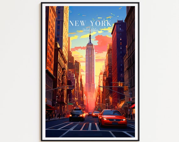 New York USA Gift Wall Art Print