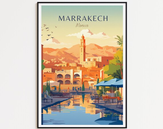 Marrakech Travel Poster Morocco Wall Art For Home Decor The Perfect Gift And A Lasting Memory Art Print Marrakech Poster