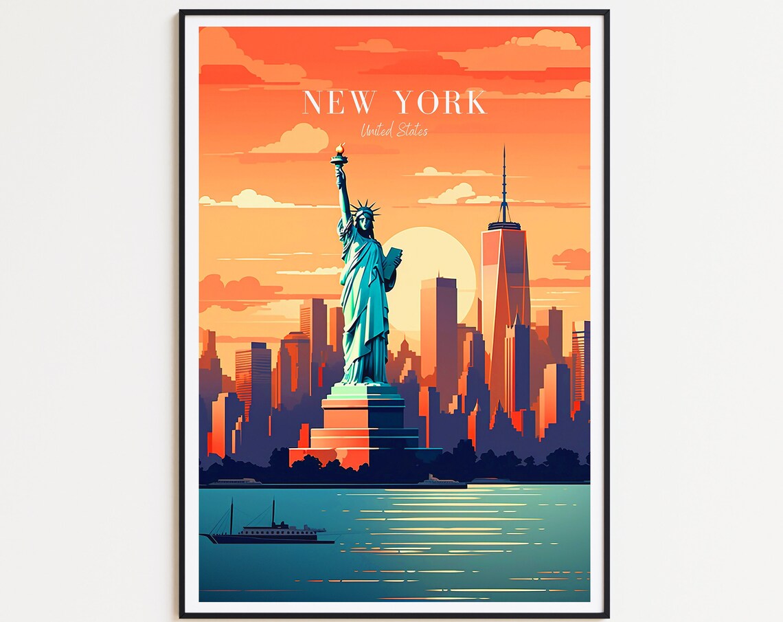 New York Travel Poster, USA Travel Poster Art Print