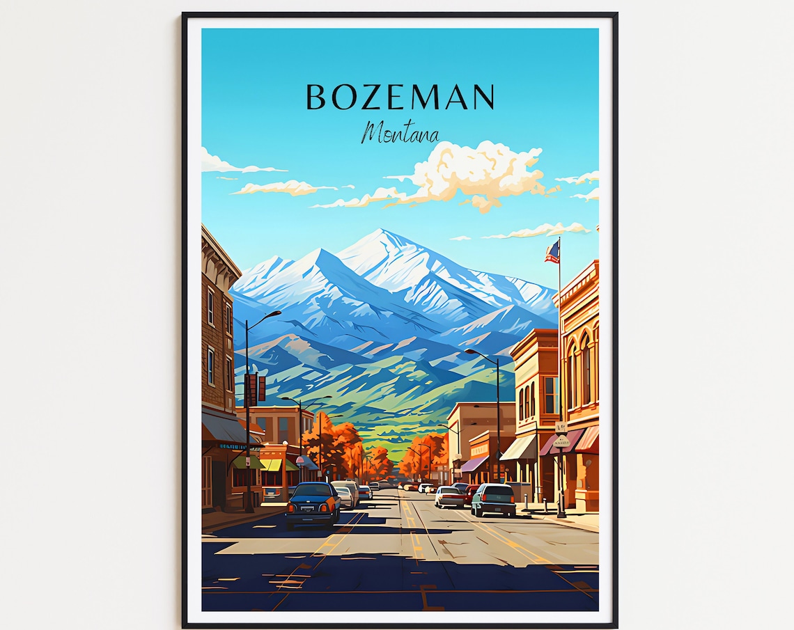 Bozeman Travel Poster, Montana Travel Art Print