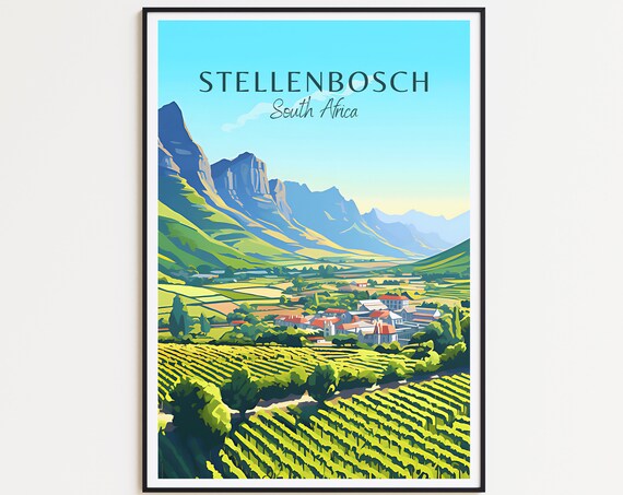 Stellenbosch Travel Poster South Africa Wall Art For Home Decor The Perfect Gift And A Lasting Memory Stellenbosch Print