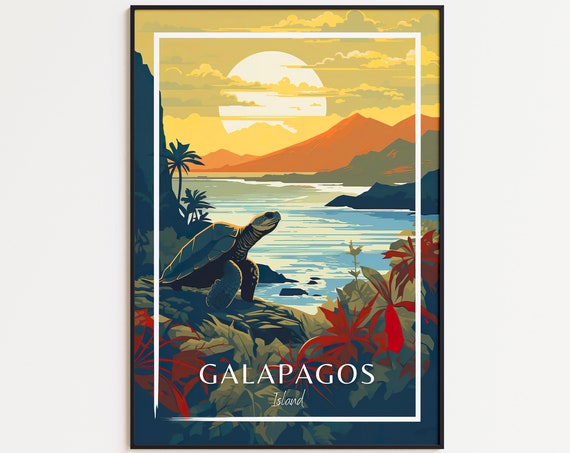 Galapagos Travel Poster Ecuador Wall Art For Home Decor The Perfect Gift And A Lasting Memory Galapagos Islands Print