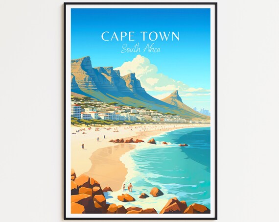 Cape Town Travel Poster South Africa Wall Art For Home Decor The Perfect Gift And A Lasting Memory Art Print Cape Town Print