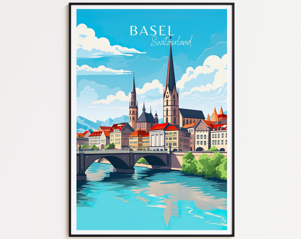 Basel Travel Poster, Switzerland Art Print
