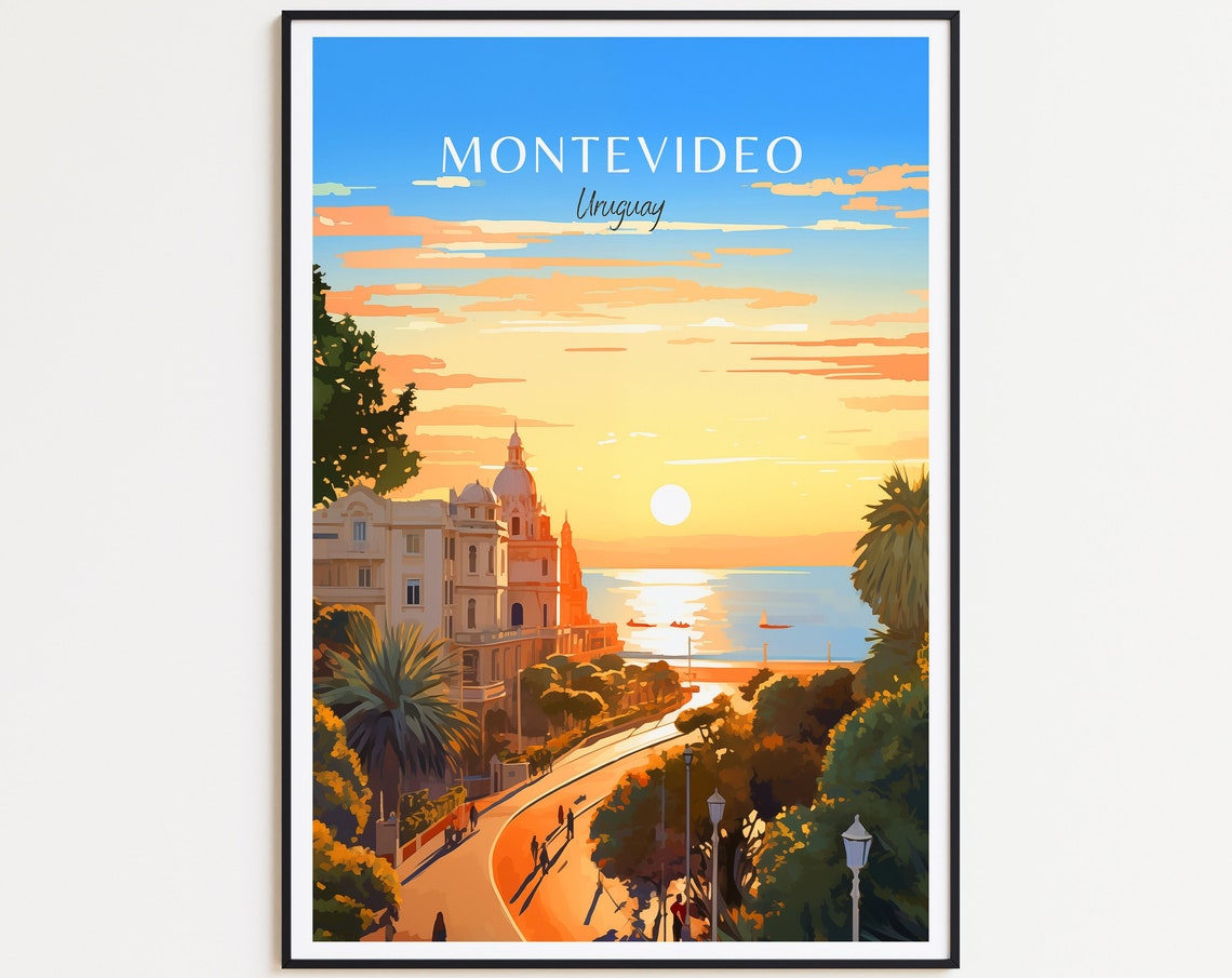 Montevideo Travel Poster Uruguay Wall Art The Perfect Gift And A Lasting Travel Memory Art Print